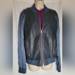 Closed Lamb Leather Bomber Style Jacket